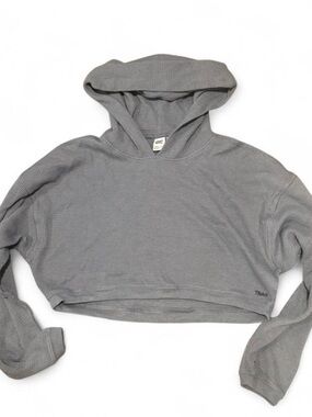 Aritzia TNA waffle cropped hooded top